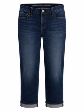 Old Navy Boyfriend Straight Cropped Jeans Dark Wash Size 8
